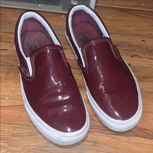 Shiny Burgandy Vans